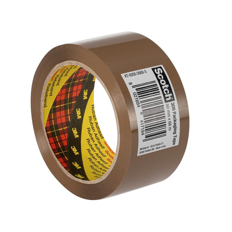 Scotch® PP packaging tape 309, brown, 50 mm x 66, 0.05 mm | Pack (1 roll)