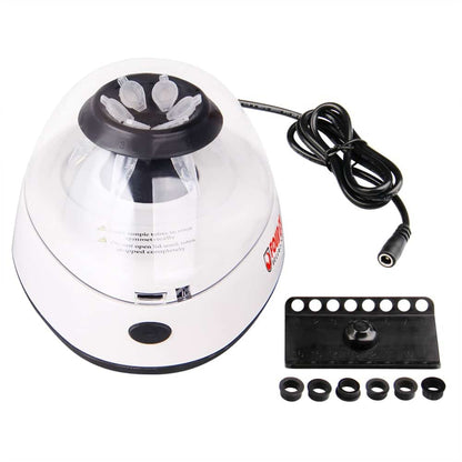 A white and transparent Altruan egg tester with a power cable and various rubber fittings on a white background. The device is used as a PCR Pure Kit - device with full equipment to check the development progress of eggs.